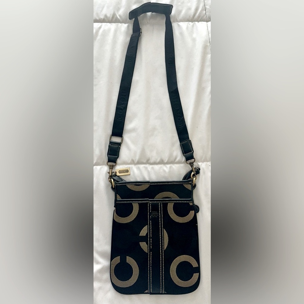 Vintage Brown Coach Monogram Crossbody Bag